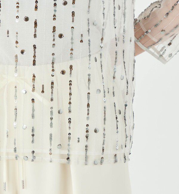 Ballsey「ドロップスパングルエンブロイダリー ボートネックブラウス」|シャツ・ブラウス|