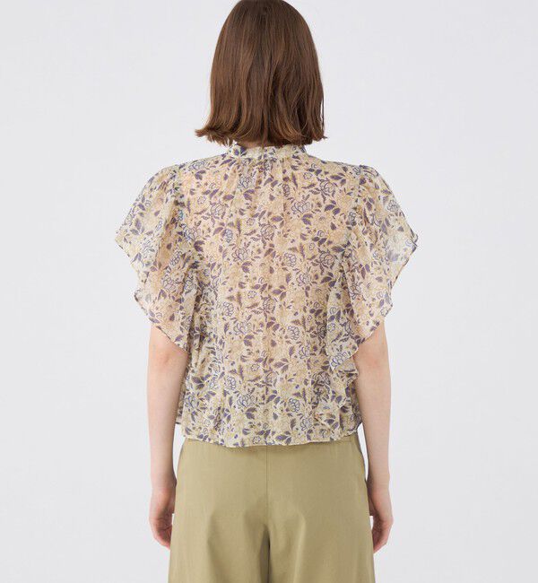 SOULEIADO「コットンポリエステルプリント バタフライスリーブブラウス」|シャツ・ブラウス|