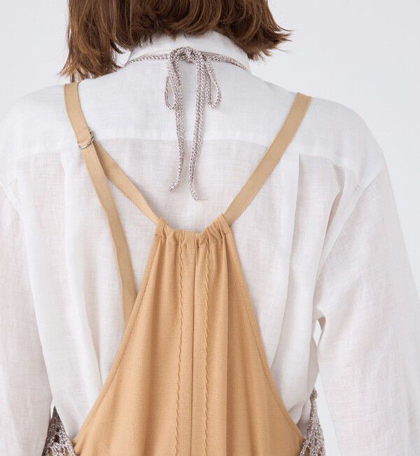 MACPHEE「メタリッククロシェ エプロンワンピース」|その他|