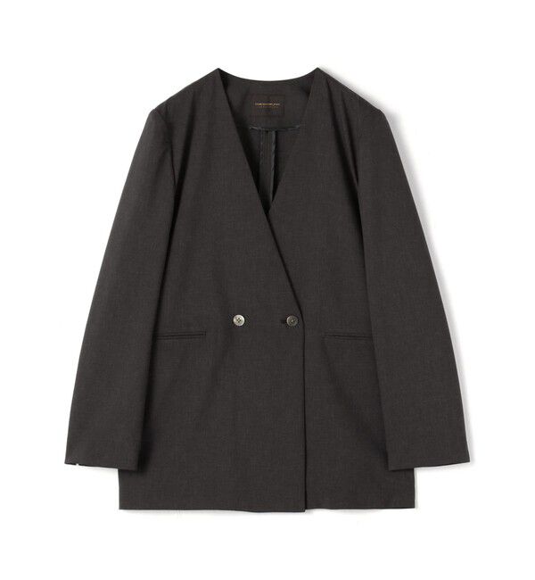 TOMORROWLAND collection「エクストラファインポリエステルトロピカル Vカラージャケット」|ノーカラージャケット|17 チャコールグレー