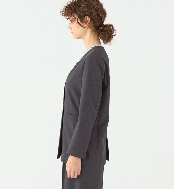 TOMORROWLAND collection「エクストラファインポリエステルトロピカル Vカラージャケット」|ノーカラージャケット|