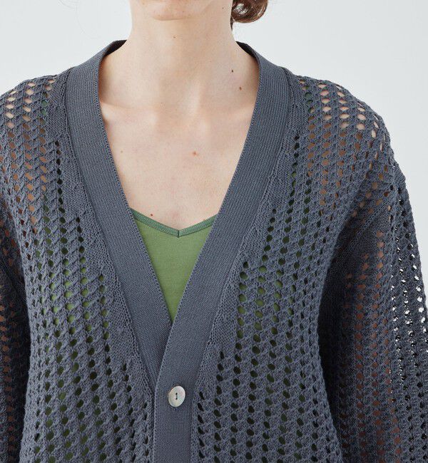 GALERIE VIE「オープンワークコットン Vネックカーディガン」|カーディガン|