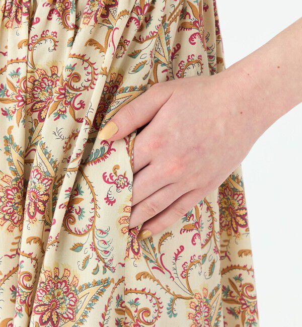 SOULEIADO「レーヨンプリント アシンメトリーフリルワンピース」|ワンピース|