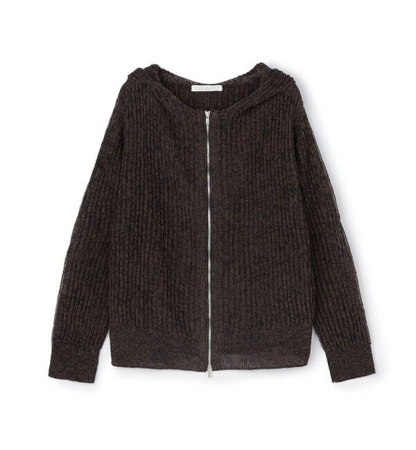 GALERIE VIE「コットンリネンムリネ フーデッドカーディガン」|カーディガン|66 ブラウン系