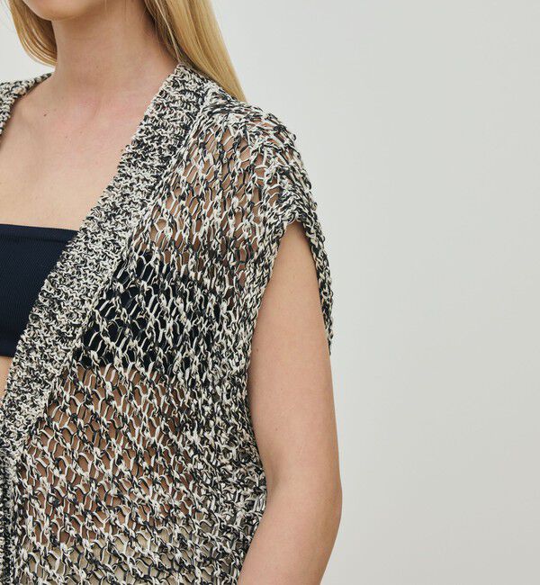 DES PRES「ペーパーテープヤーン ヘムラウンドカーディガン」|カーディガン|