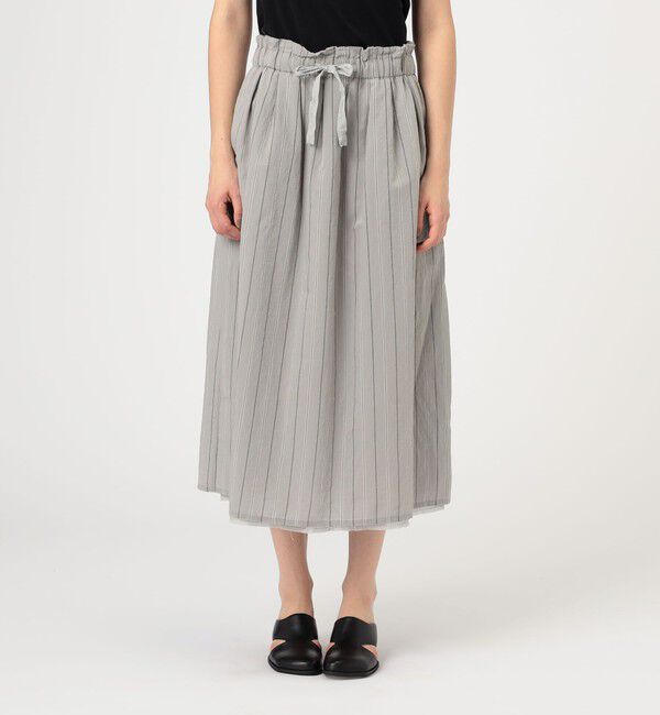 TOMORROWLAND GOODS「KristenseN DU NORD コットンナイロンストライプ ギャザースカート」|台形|