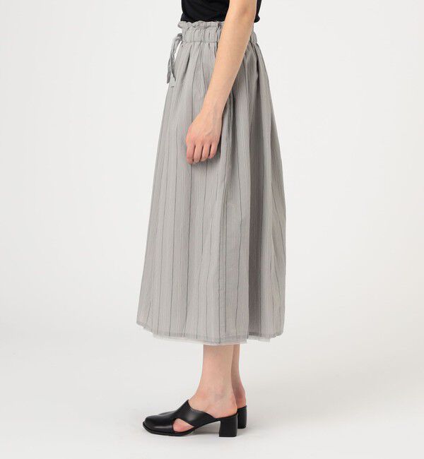 TOMORROWLAND GOODS「KristenseN DU NORD コットンナイロンストライプ ギャザースカート」|台形|