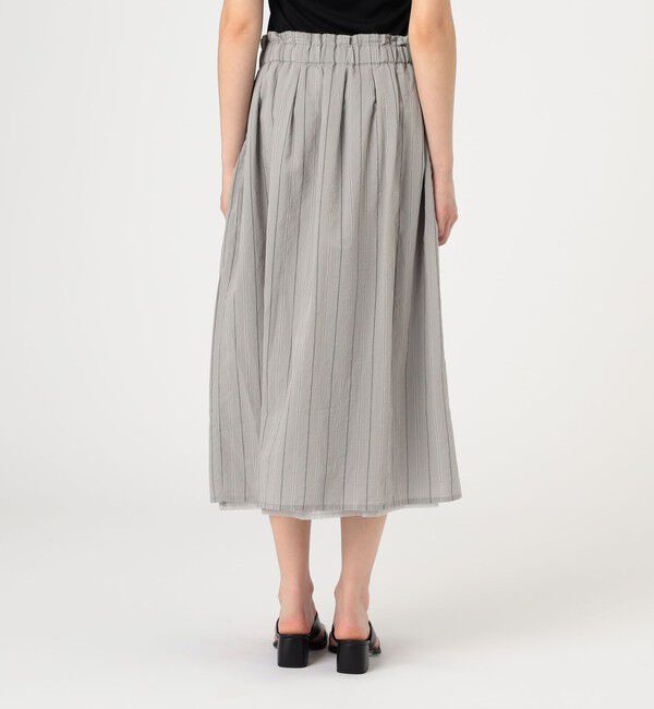 TOMORROWLAND GOODS「KristenseN DU NORD コットンナイロンストライプ ギャザースカート」|台形|