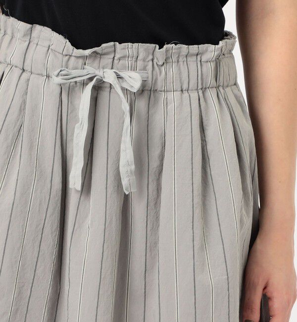 TOMORROWLAND GOODS「KristenseN DU NORD コットンナイロンストライプ ギャザースカート」|台形|