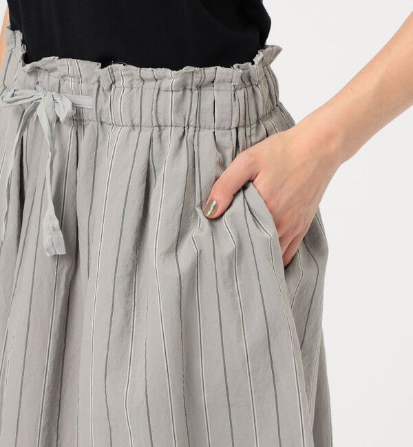 TOMORROWLAND GOODS「KristenseN DU NORD コットンナイロンストライプ ギャザースカート」|台形|