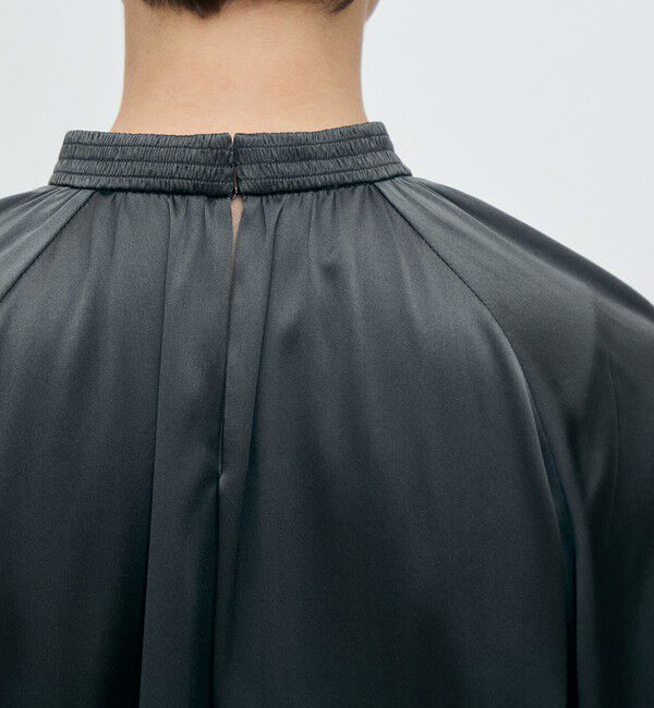 TOMORROWLAND collection「ウォッシャブルシルク シャーリングカラーブラウス」|シャツ・ブラウス|