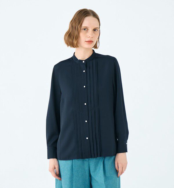 Ballsey「スムースサテン ピンタックブラウス」|シャツ・ブラウス|