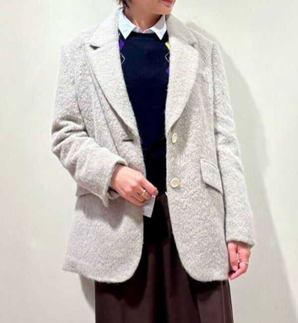 Ballsey「ライトアルパカシャギー テーラードジャケット」|テーラードジャケット|45 ベージュ