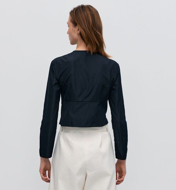 BACCA「ポリエステルタフタ ギャザードブラウス」|シャツ・ブラウス|