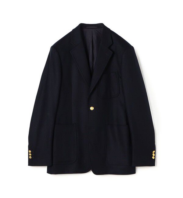 TOMORROWLAND MENS「カレッジフランネルウール シングルブレステッド メタル釦 3Bジャケット」|テーラードジャケット|69 ネイビー
