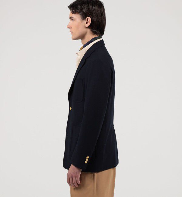 TOMORROWLAND MENS「カレッジフランネルウール シングルブレステッド メタル釦 3Bジャケット」|テーラードジャケット|