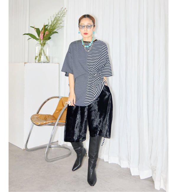  「ONESIDE GATHER TOP：カットソー」|Tシャツ・カットソー|