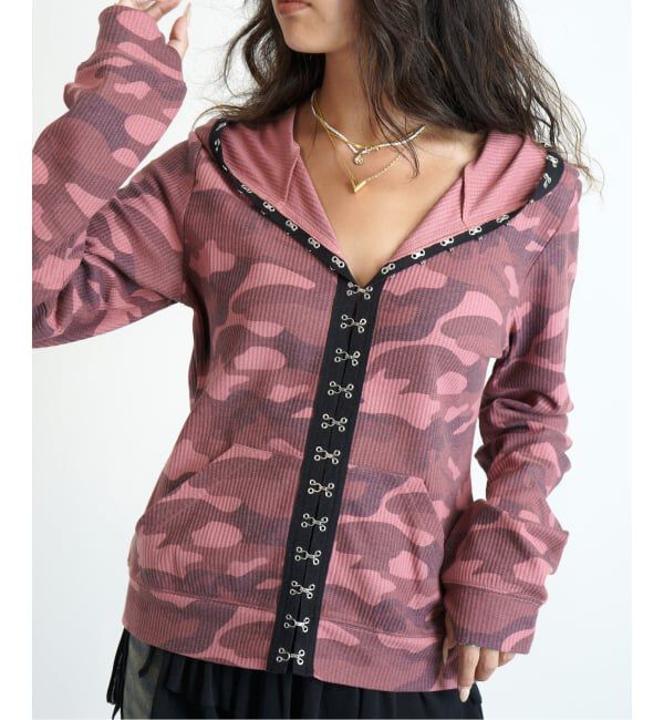 JOINT WORKS「ワッフルHOODIE」|パーカー|ピンク