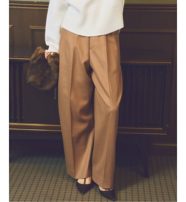 Plage「toulou wide slax パンツ」|スラックス|キャメル