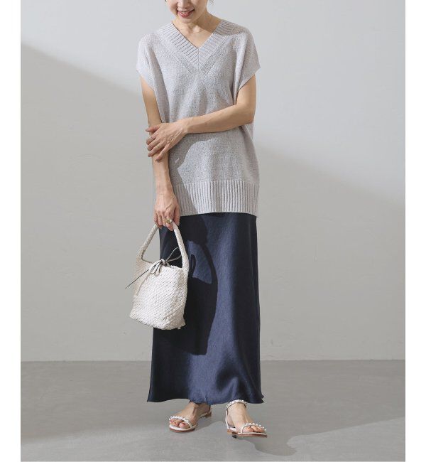 IENA「《追加7》ダブルサテンスカート」|スカート|