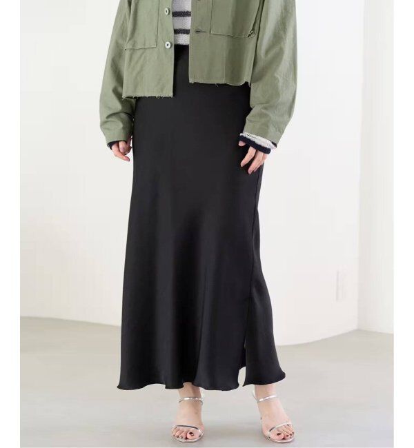 IENA「《追加7》ダブルサテンスカート」|スカート|