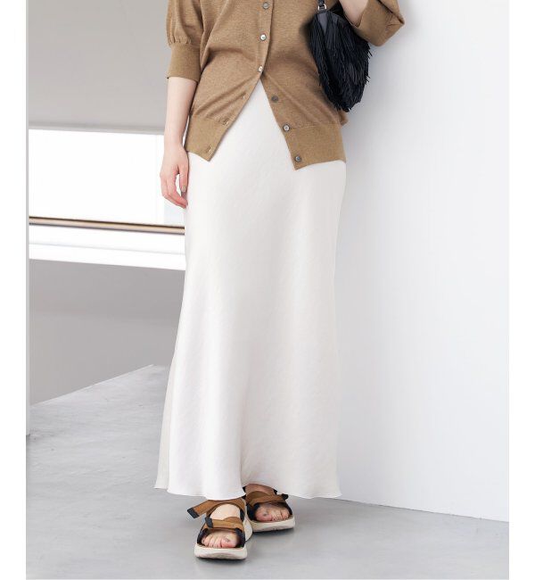 IENA「《追加7》ダブルサテンスカート」|スカート|