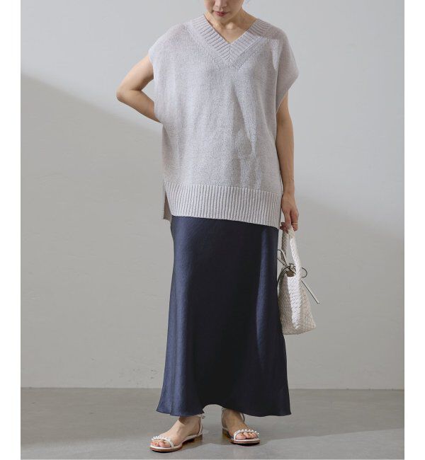 IENA「《追加7》ダブルサテンスカート」|スカート|