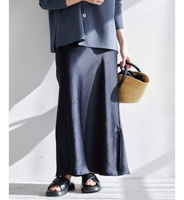 IENA「《追加7》ダブルサテンスカート」|スカート|