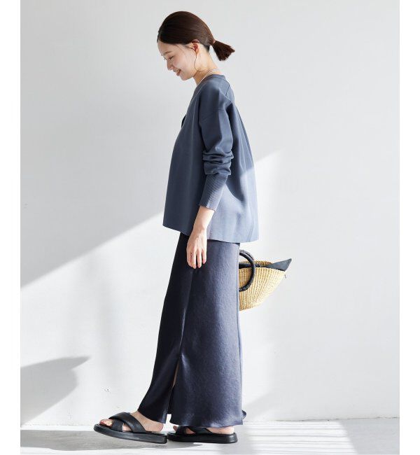 IENA「《追加7》ダブルサテンスカート」|スカート|