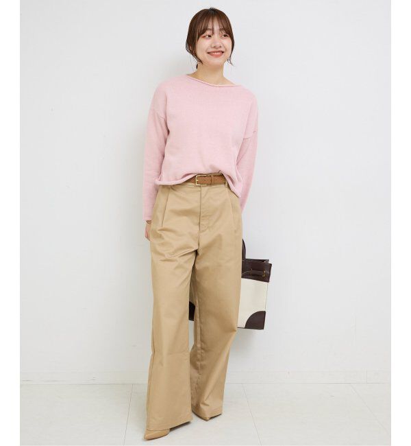 SLOBE IENA「チノタックワイドパンツ」|チノ|