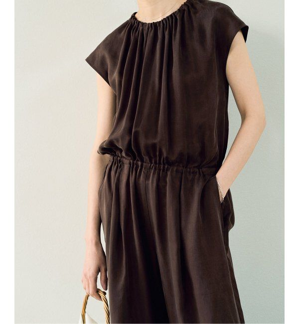 IENA「《追加2》キュプラギャザーネックオールインワン」|オールインワン|