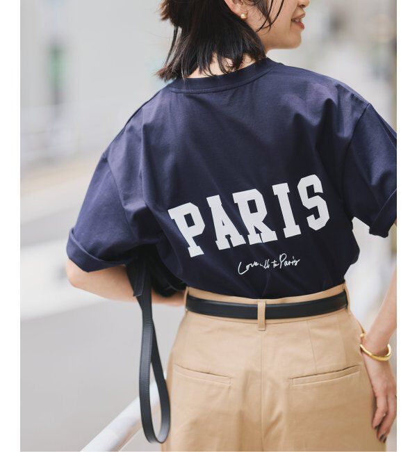 VERMEIL par iena「《一部店舗限定》PARIS ロゴTシャツ」|Tシャツ・カットソー|ネイビー