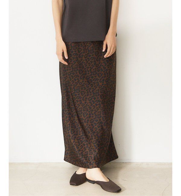 IENA「BLACK レオパードスカート」|スカート|
