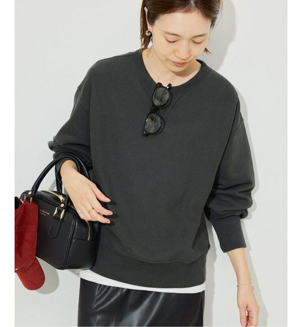 SLOBE IENA「《追加2》Champion/チャンピオン SLOBE別注 無地ガゼットスウェット」|スウェット・ジャージ|ブラック A