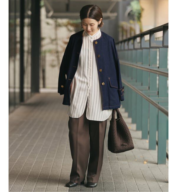 IENA「MACKINTOSH/マッキントッシュ 別注 HUMBIE DENIM JACKET ノーカラーコート」|ノーカラーコート|