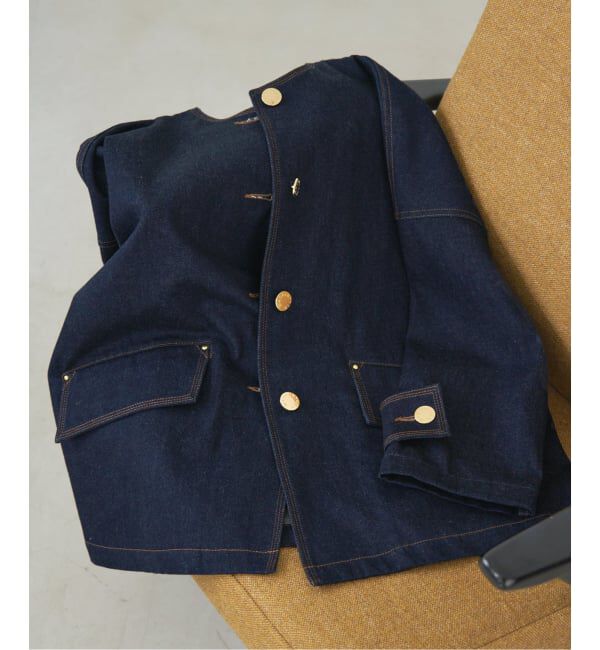 IENA「MACKINTOSH/マッキントッシュ 別注 HUMBIE DENIM JACKET ノーカラーコート」|ノーカラーコート|