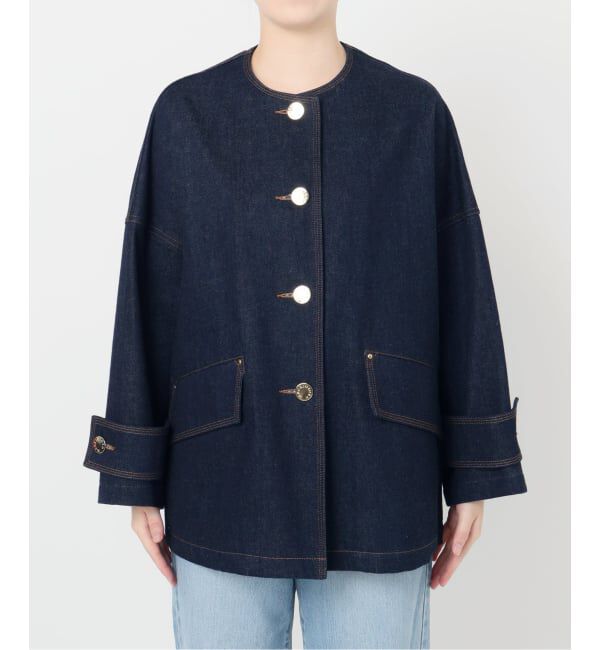 IENA「MACKINTOSH/マッキントッシュ 別注 HUMBIE DENIM JACKET ノーカラーコート」|ノーカラーコート|