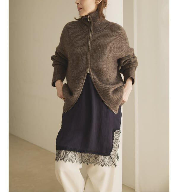 VERMEIL par iena「woolyakmix  knit ZIPカーディガン」|カーディガン|