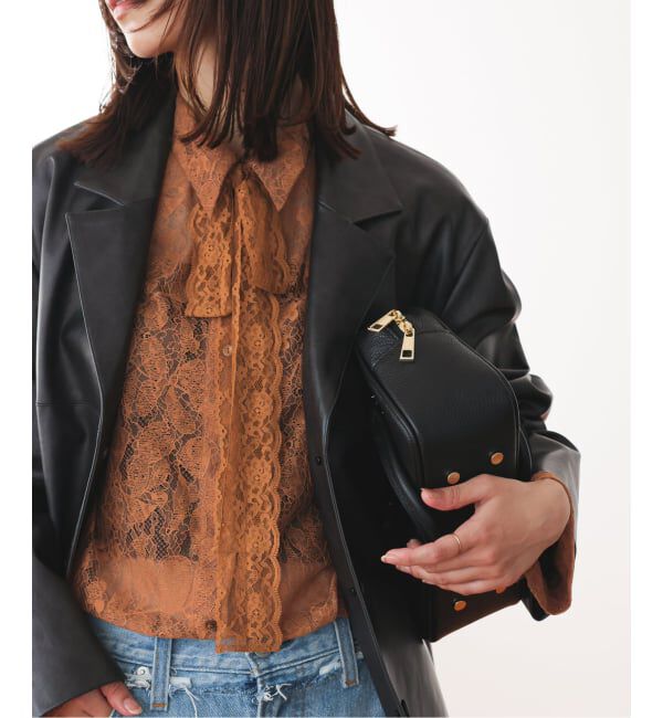 SLOBE IENA「レースボウタイブラウス」|シャツ・ブラウス|キャメル