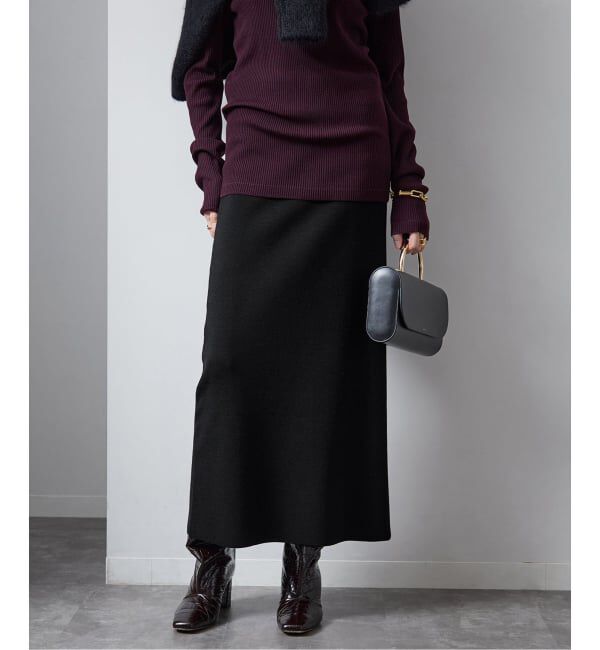 VERMEIL par iena「wool knit narrow スカート」|スカート|ブラック