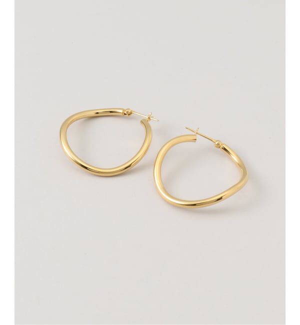 IENA「MARIHA/マリハ Innocent Light フープピアス ウェーブM」|ピアス|ゴールド