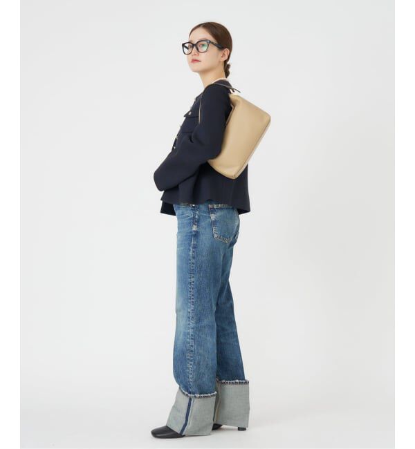 IENA「ボンディングジャケット」|ノーカラージャケット|