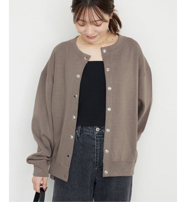 SLOBE IENA「《WEB限定/追加2》ダブルフェイスジャージースナップカーディガン」|カーディガン|