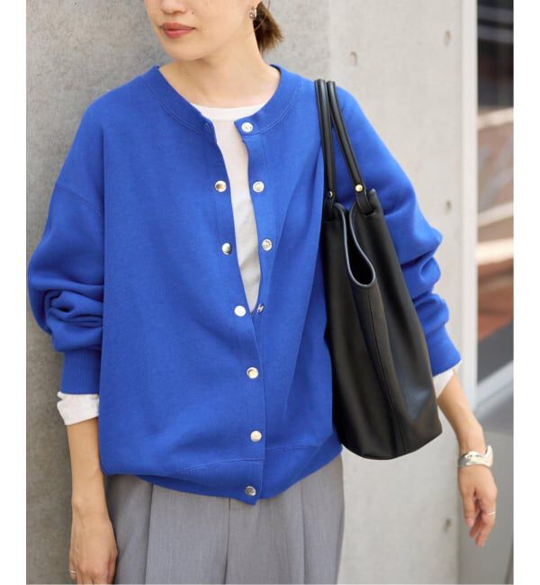 SLOBE IENA「《WEB限定/追加2》ダブルフェイスジャージースナップカーディガン」|カーディガン|