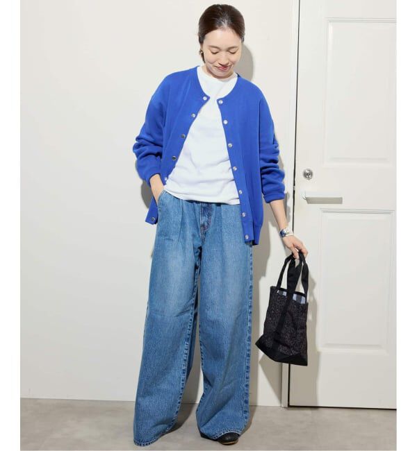 SLOBE IENA「《WEB限定/追加2》ダブルフェイスジャージースナップカーディガン」|カーディガン|