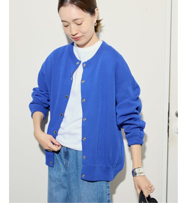 SLOBE IENA「《WEB限定/追加2》ダブルフェイスジャージースナップカーディガン」|カーディガン|