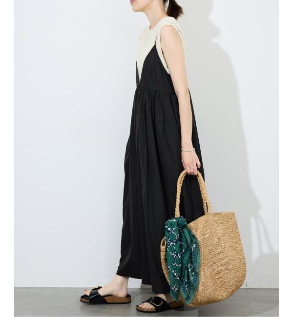 SLOBE IENA「《WEB限定/追加3》タフタギャザーキャミワンピース」|ワンピース|