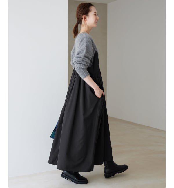 SLOBE IENA「《WEB限定/追加3》タフタギャザーキャミワンピース」|ワンピース|