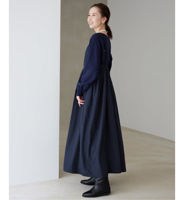 SLOBE IENA「《WEB限定/追加3》タフタギャザーキャミワンピース」|ワンピース|