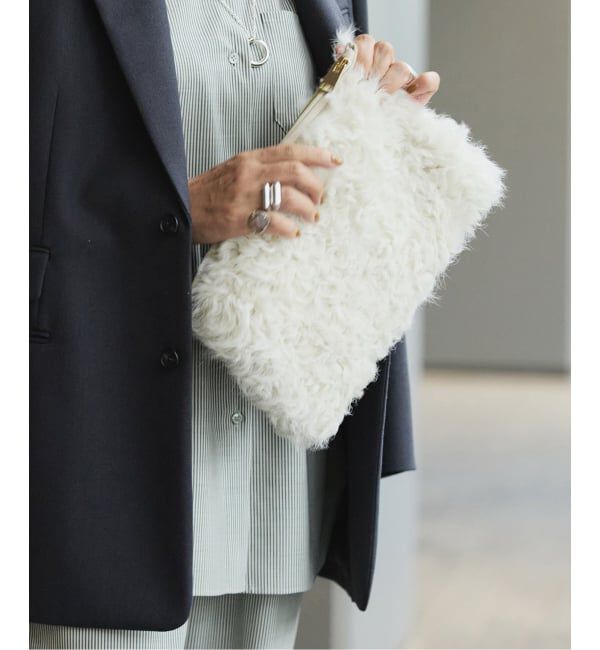 VERMEIL par iena「LISA CONTE リサコンテ Clutch Mouton バッグ CLUTCH20/T/V」|クラッチバッグ|ベージュ